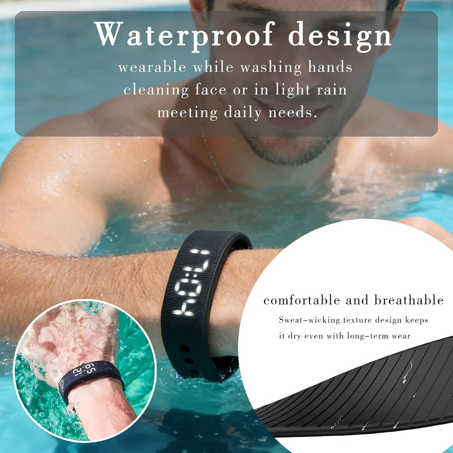 Stirwake band worn with wet hands, water-resistant for daily use